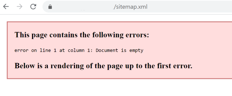 Lỗi error on line 2 at column 6 XML declaration của sitemap
